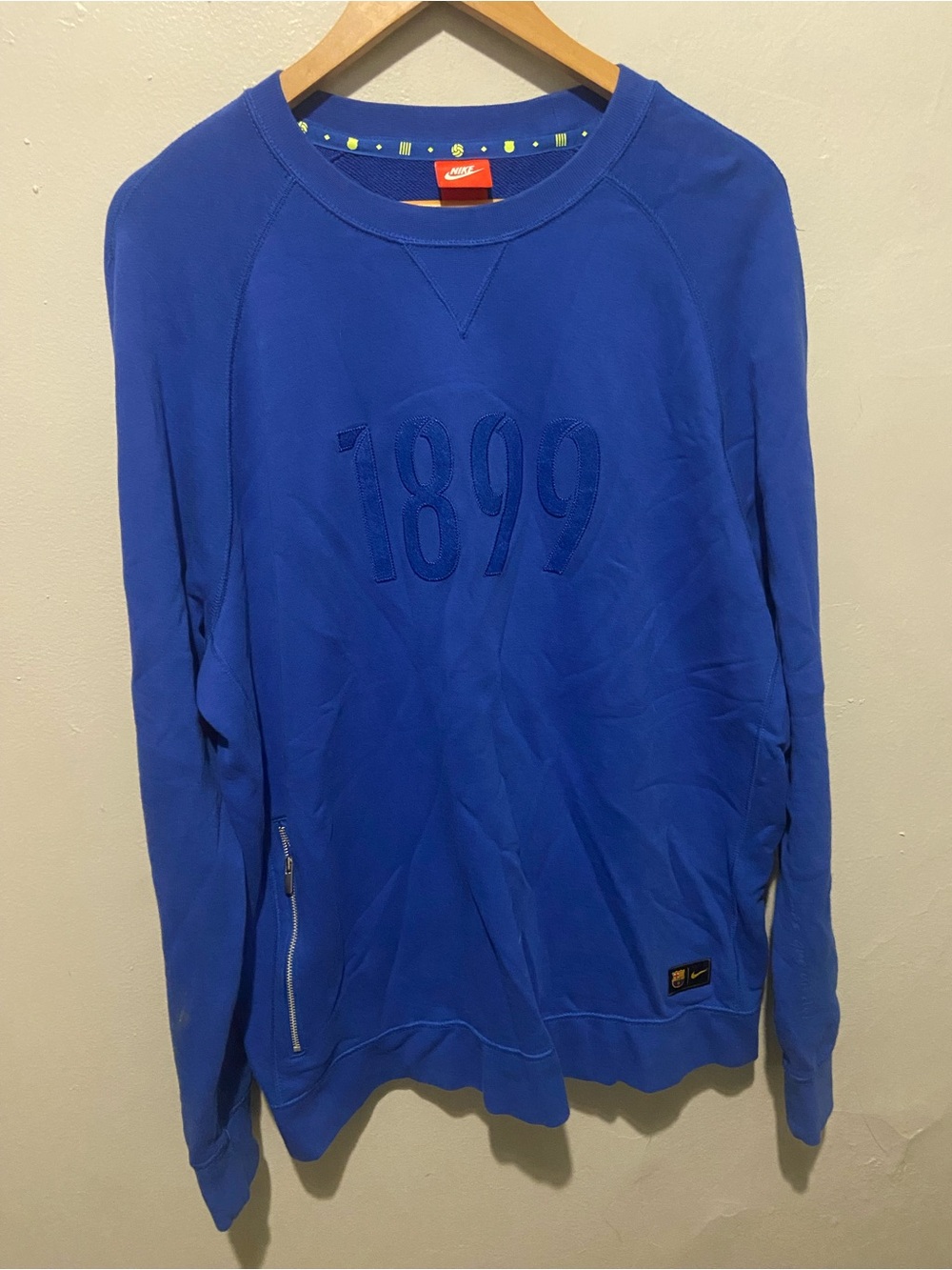Nike Blue Crewneck Sweatshirt with Embossed 1899